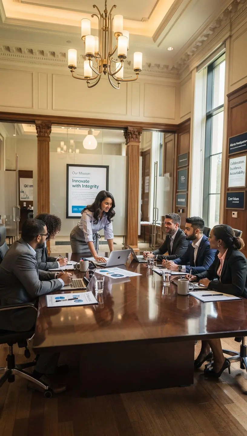 Зона отдыха в офисе с мягкими диванами и декоративными элементами, гармонирующими с брендом.